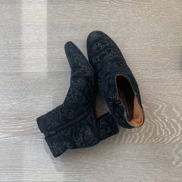 & Other Stories Embroidered Suede Boots - Picture 5 of 6